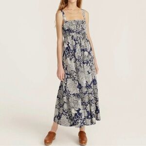 Size 16 J Crew Collection-Blue Gathered tank midi dress in Ratti seashell print.
